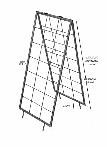 Podpora dla roślin pnących, róża rabatowa -150/135/60cm x 2szt.